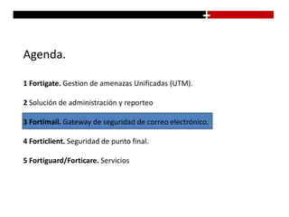 La seguridad Tradicional no es suficiente.Fortigate Gestión de Amenazas Unificada (UTM)La familia Fortigate Gestión de Amenazas Unificada (UTM). Ofrece la mas completa gama de funciones de red y funciones de seguridad integrada, que mejoran la seguridad de la red mientras reduce la complejidad y los costos.Ideal para: