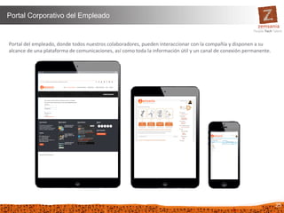 25
Portal Corporativo del Empleado
Portal del empleado, donde todos nuestros colaboradores, pueden interaccionar con la compañía y disponen a su
alcance de una plataforma de comunicaciones, así como toda la información útil y un canal de conexión permanente.
 