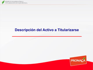 Descripción del Activo a Titularizarse




                                         21
 