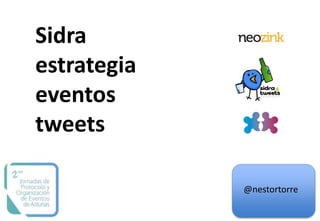 Sidra 
estrategia 
eventos 
tweets 
@nestortorre 
 