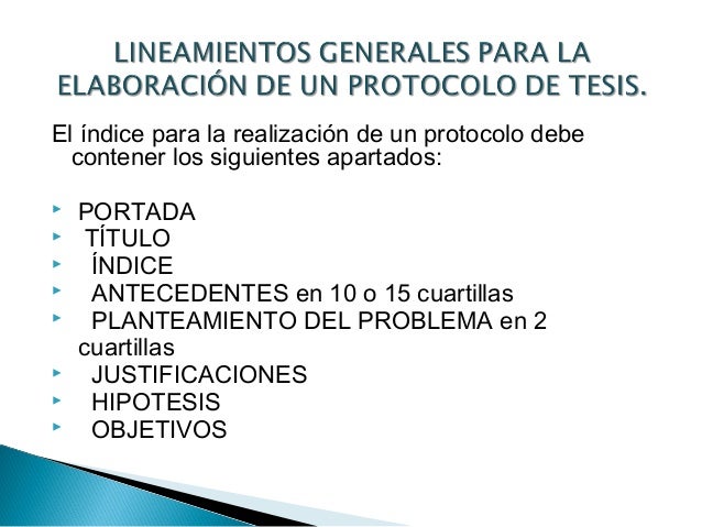 Ejemplo De Protocolo De Tesis De Licenciatura