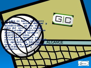 la idea es hacer que opere en binario, octal, decimal y hexadecimal; ya que no es idea del ejercicio enseñar los sistemas numéricos sino mostrar con un ejemplo sencillo en java, la calculadora operara en enteros y decimales haciendo las operaciones básicas: suma, resta, multiplicación, división, raíces y potencias. ALCANCE 