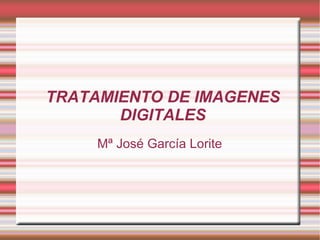 TRATAMIENTO DE IMAGENES DIGITALES Mª José García Lorite 