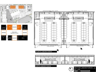 C
guardadosustancias
peligrosas
0.90
0.90
0.950.500.800.800.800.800.800.800.800.501.15
1.150.500.800.800.800.800.800.800.800.500.95
guardadosustancias
peligrosas
1.00
1.95
1.95
1.00
ayudante
laboratorio
ayudante
laboratorio
2.35
2.35
1.50 3.00
guardado elementos uso diario
estanterias
2.30 0.75 0.75 1.65 0.75 0.75 1.65 0.75
guardado material realizado
lockersestanterias
2.300.750.751.650.750.751.650.75
guardado elementos uso diario
estanterias
guardado material realizado
1.30
estanterias
1.50
lockers
3.00
estanterias
1.50 1.45
1.40 1.50
1.30estanterias
1.501.45
1.401.50
carpinterias aluminio piso/techo - mitad fijo/mitad rebatible- vidrio DVH
+ bastidor paneles madera
carpinterias aluminio abatibles a 2 mts de h - vidrio DVH
h: 50 cm
carpinterias aluminio abatibles a 2 mts de h - vidrio DVH
h: 50 cm
CORTE LABORATORIOS
carpinterias aluminio piso/techo - mitad fijo/mitad rebatible- vidrio DVH
+ bastidor paneles madera
0 521
SECTOR LABORATORIOS- pb
esc: 1:100
PLANTA LABORATORIOS
Patio central
Organizador funcional
transición
transición
transición
transición
accesonucleo
nucleo
labs labs taller
talleres
Adm
biblioteca
sum
comedor
 