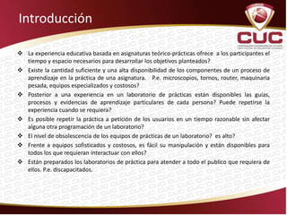 IntroducciónLa experiencia educativa basada en asignaturas teórico-prácticas ofrece  a los participantes el tiempo y espacio necesarios para desarrollar los objetivos planteados?