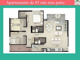 Apartamento de 85 mts mas patio
 