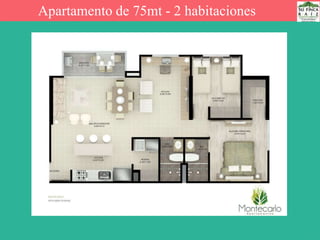 Apartamento de 75mt - 2 habitaciones
 