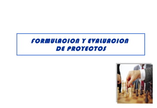 FORMULACION Y EVALUACION
     DE PROYECTOS
 