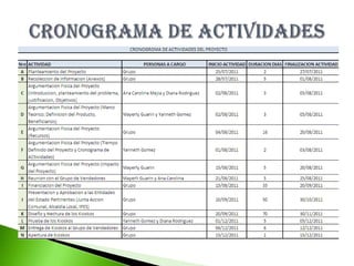 Cronograma de actividades