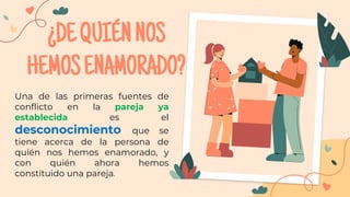 ¿DEQUIÉNNOS
HEMOSENAMORADO?
Una de las primeras fuentes de
conflicto en la pareja ya
establecida es el
desconocimiento que se
tiene acerca de la persona de
quién nos hemos enamorado, y
con quién ahora hemos
constituido una pareja.
 