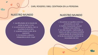 o CARL ROGERS (1980): CENTRADA EN LA PERSONA
 