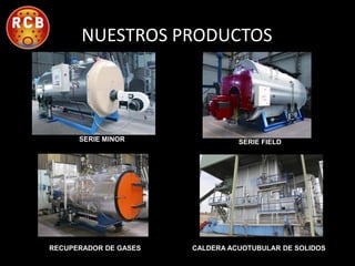 NUESTROS PRODUCTOS

SERIE MINOR

RECUPERADOR DE GASES

SERIE FIELD

CALDERA ACUOTUBULAR DE SOLIDOS

 