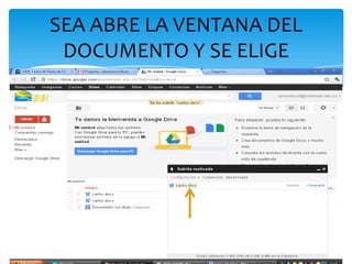 SEA ABRE LA VENTANA DEL
 DOCUMENTO Y SE ELIGE
 