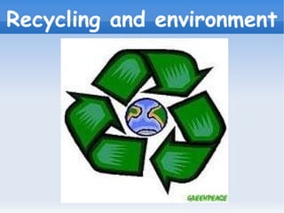 Recycling and environment 
