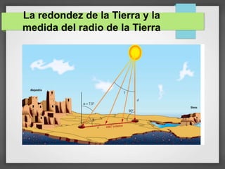 La redondez de la Tierra y la
medida del radio de la Tierra
 