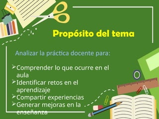 Reflexión sobre la práctica docente para mejorar la enseñanza en el ...