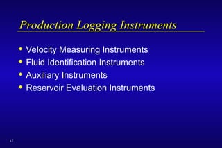 Logging Instruments Presentacion REGISTROS PLT DE LA lOGGING SCHOOL.ppt