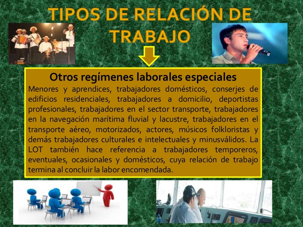 Tipos de Relacion de Trabajo Tipos de Relacion de Trabajo