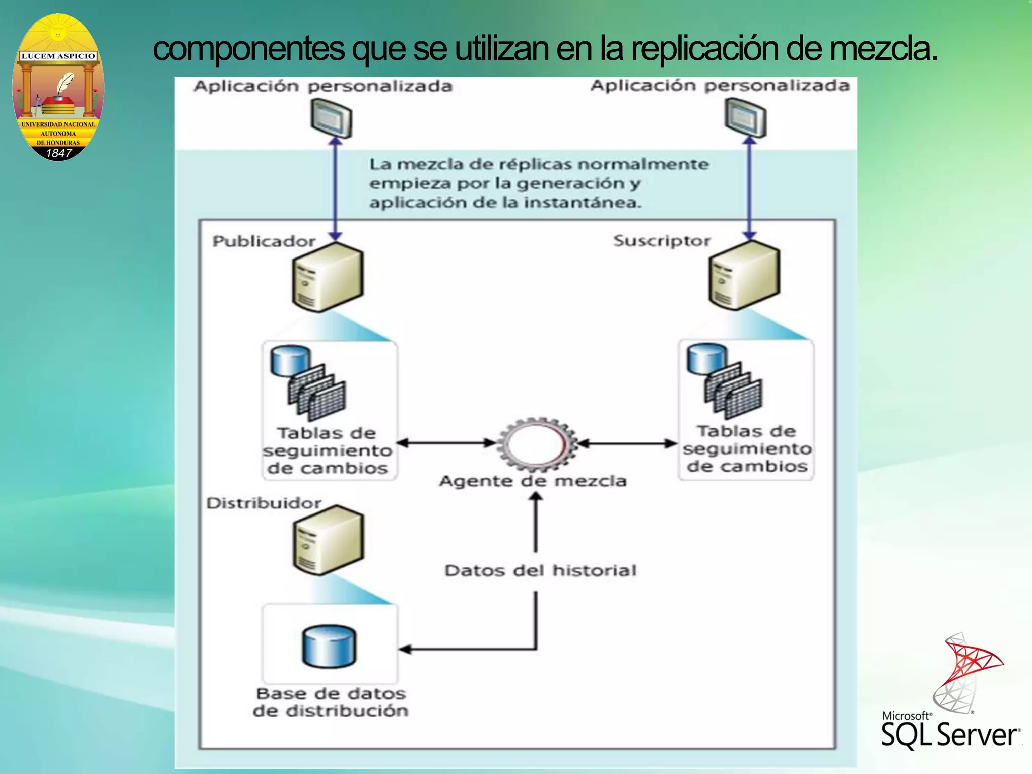 componentesque se utilizanen la replicaciónde mezcla.
 