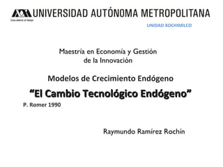 Modelo de Crecimiento Endogen Romer (1990)o