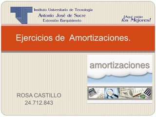 ROSA CASTILLO
24.712.843
Ejercicios de Amortizaciones.
 
