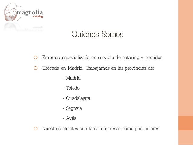 Carta De Presentacion Catering Y Punto