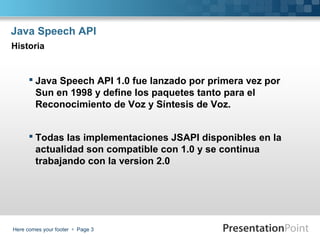 Java Speech API | PPT