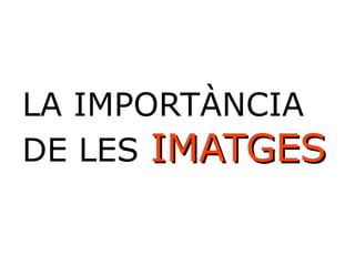 LA IMPORTÀNCIA 
DE LES IIMMAATTGGEESS 
 