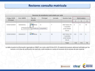 Rectores consulta matricula
 