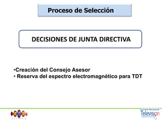 Cooperación internacional y transferenciaForos de TDTDecisión del estándar. 