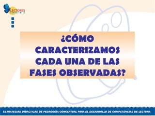 ¿CÓMO CARACTERIZAMOS CADA UNA DE LAS FASES OBSERVADAS? 