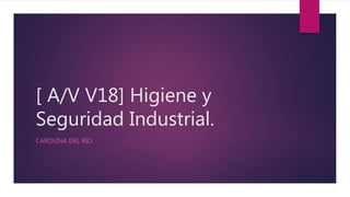 [ A/V V18] Higiene y
Seguridad Industrial.
CAROLINA DEL RIO
 