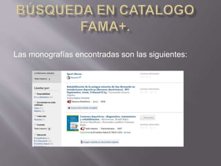 Las monografías encontradas son las siguientes:
 