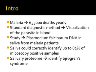 Proteomic identification of host and parasite biomarkers in saliva from ...