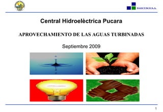 Central Hidroelèctrica Pucara APROVECHAMIENTO DE LAS AGUAS TURBINADAS Septiembre  2009 