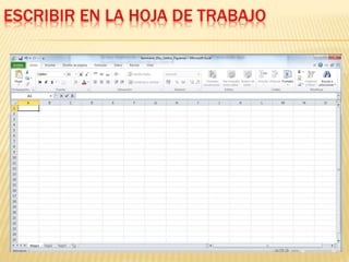 ESCRIBIR EN LA HOJA DE TRABAJO 
 