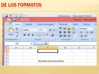 DE LOS FORMATOS 
 