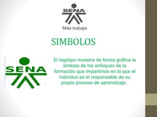 SIMBOLOS
El logotipo muestra de forma gráfica la
síntesis de los enfoques de la
formación que impartimos en la que el
individuo es el responsable de su
propio proceso de aprendizaje.
 