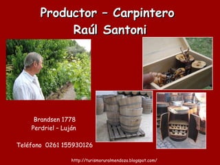 Productor – Carpintero  Raúl Santoni Brandsen 1778 Perdriel – Luján  Teléfono  0261 155930126 