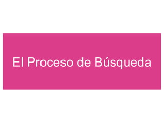 El Proceso de Búsqueda
 