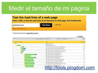 Medir el tamaño de mi página
http://tools.pingdom.com
 