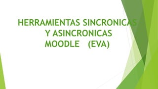 HERRAMIENTAS SINCRONICAS
Y ASINCRONICAS
MOODLE (EVA)
 