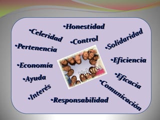 •Honestidad



                           •Eficiencia
•Economía



        •Responsabilidad
 