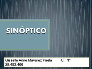 SINÓPTICO
Gisselle Anne Mavarez Pirela C.I.Nº
28.483.466
 