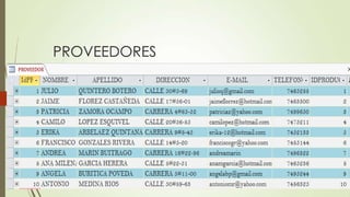 PROVEEDORES

 