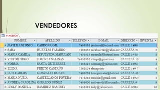 VENDEDORES

 