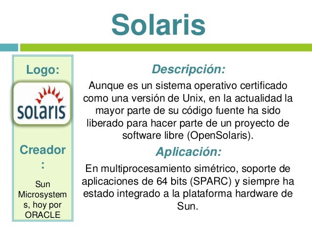 Resultado de imagen para Sistema operativo de solaris