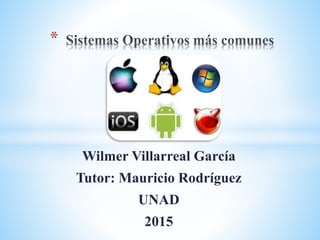 Wilmer Villarreal García
Tutor: Mauricio Rodríguez
UNAD
2015
*
 