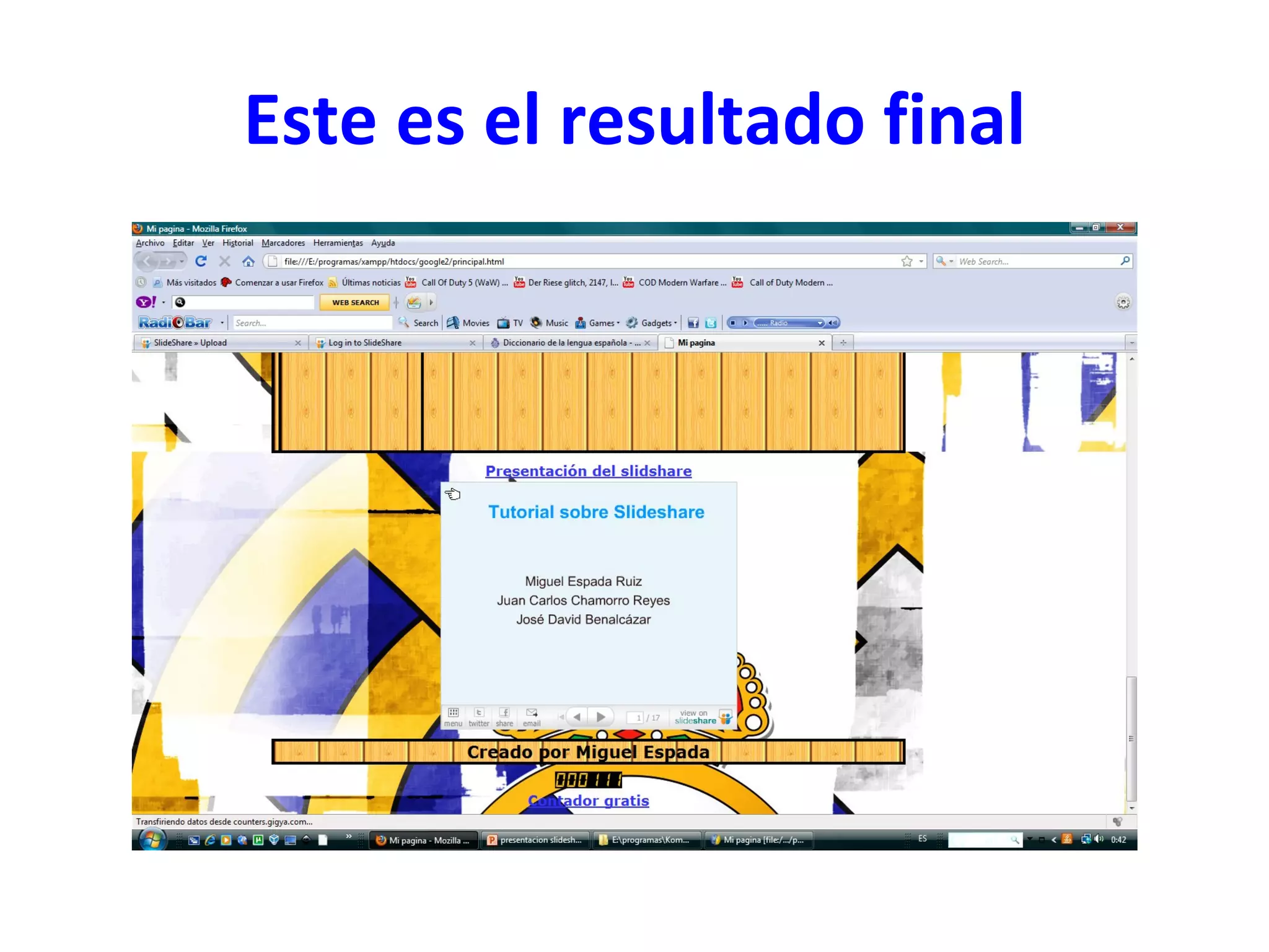 Este es el resultado final 