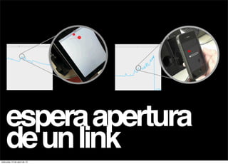 espera apertura
    de un link
miércoles 10 de abril de 13
 